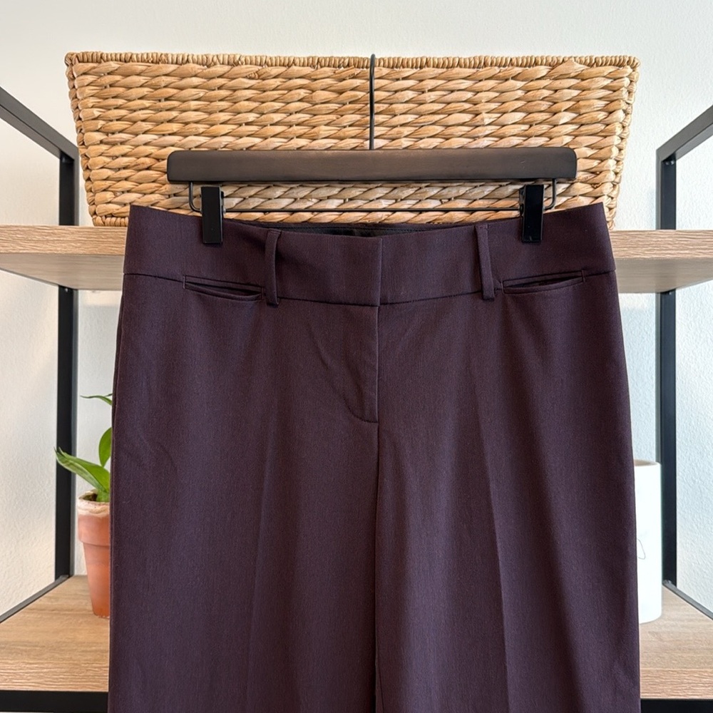 NWT Ann Taylor Loft Marisa Burgundy Mid-Rise Career Woven Dress Pant Trouser, 6 - Picture 3 of 9